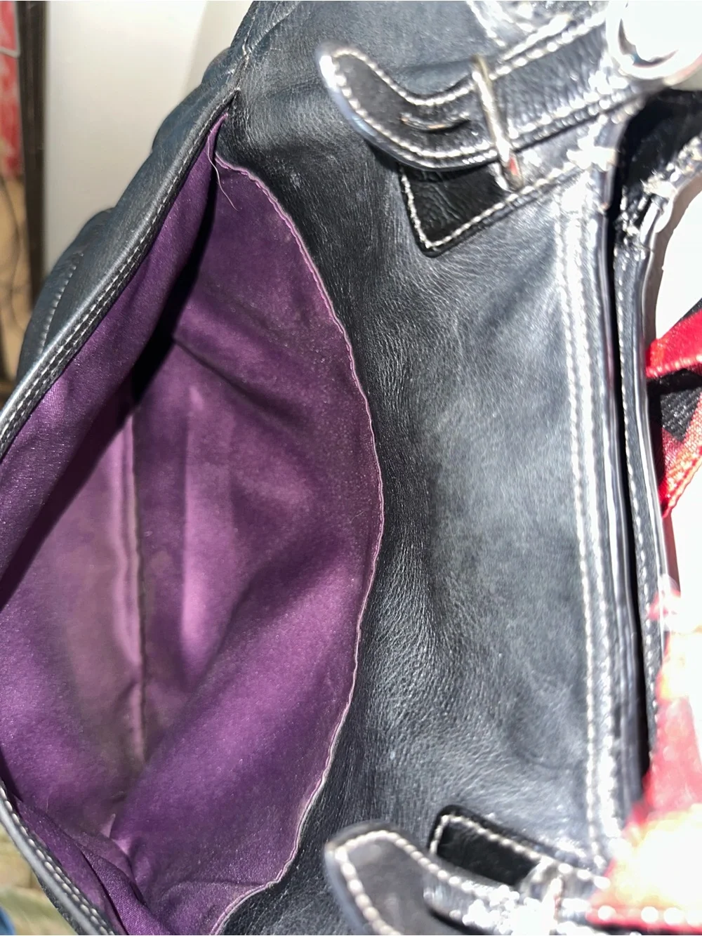 Coach Black Leather Chain-Handle Tote Bag